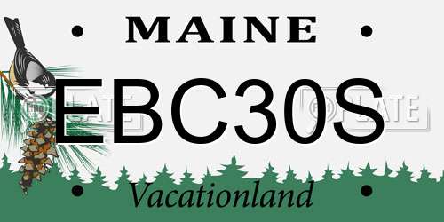 EBC30S Maine License Plate