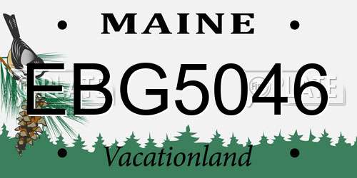 EBG5046 Maine License Plate