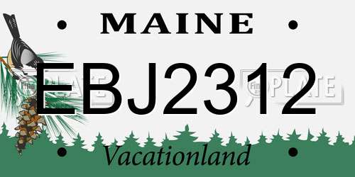 EBJ2312 Maine License Plate