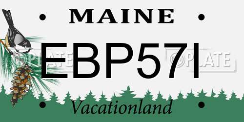 EBP57I Maine License Plate