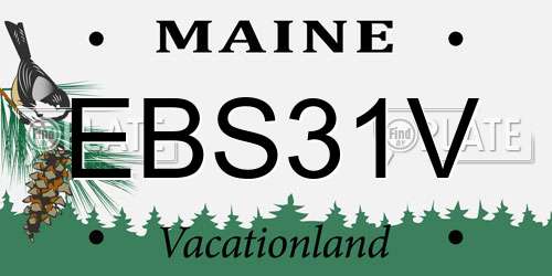 EBS31V Maine License Plate