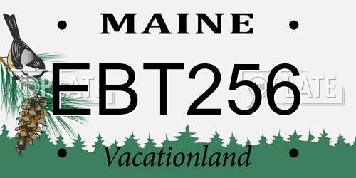 EBT256 Maine License Plate