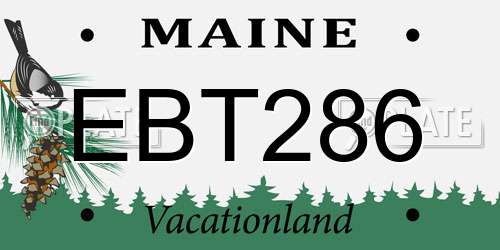 EBT286 Maine License Plate
