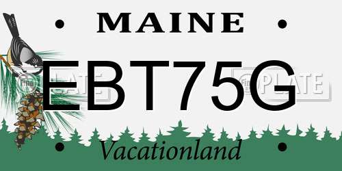 EBT75G Maine License Plate