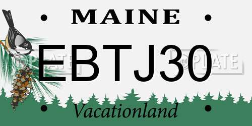 EBTJ30 Maine License Plate