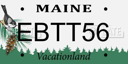 EBTT56 Maine License Plate