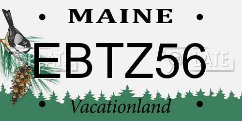 EBTZ56 Maine License Plate
