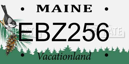 EBZ256 Maine License Plate