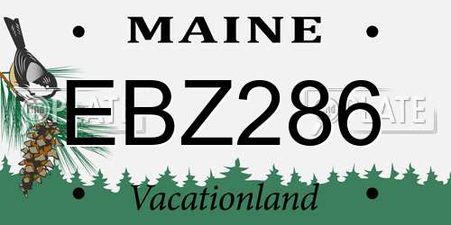 EBZ286 Maine License Plate