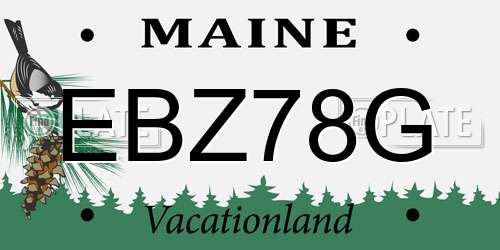 EBZ78G Maine License Plate