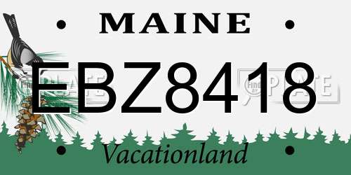 EBZ8418 Maine License Plate