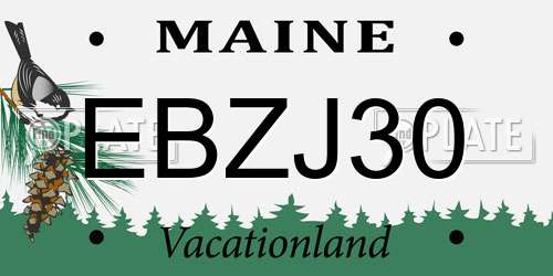 EBZJ30 Maine License Plate