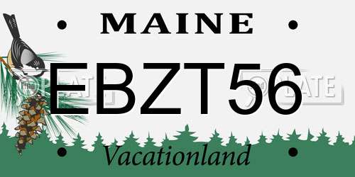 EBZT56 Maine License Plate