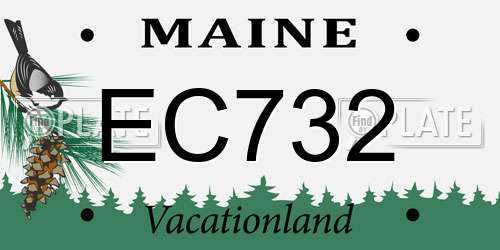 EC732 Maine License Plate