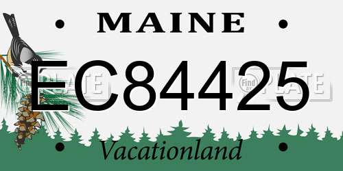 EC84425 Maine License Plate