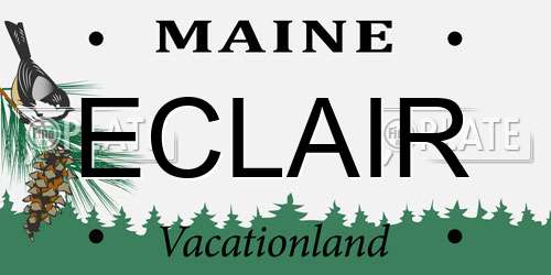 ECLAIR Maine License Plate
