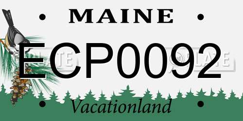 ECP0092 Maine License Plate