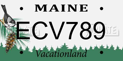 ECV789 Maine License Plate