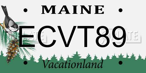 ECVT89 Maine License Plate