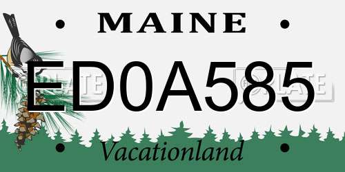 ED0A585 Maine License Plate
