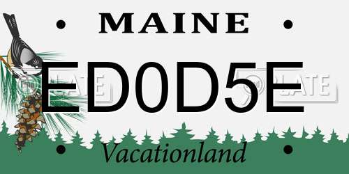 ED0D5E Maine License Plate