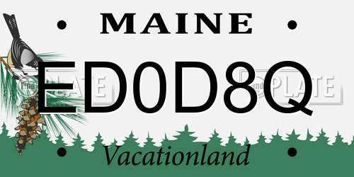 ED0D8Q Maine License Plate