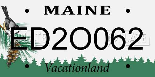 ED2O062 Maine License Plate