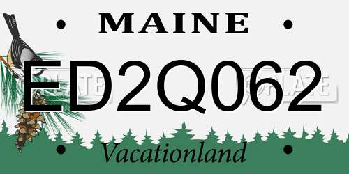 ED2Q062 Maine License Plate