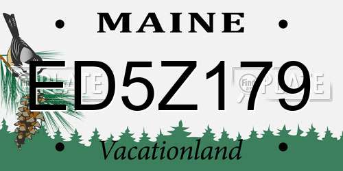 ED5Z179 Maine License Plate