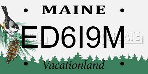 ED6I9M Maine License Plate