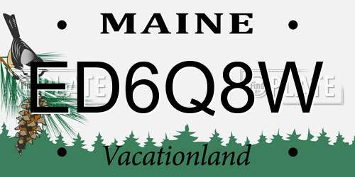 ED6Q8W Maine License Plate