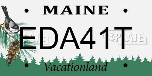 EDA41T Maine License Plate