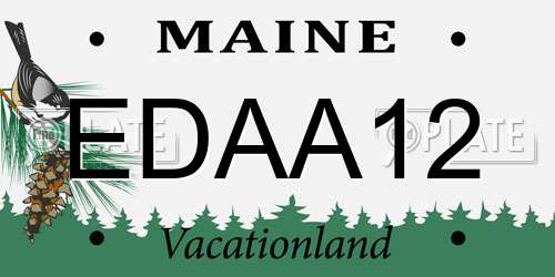 EDAA12 Maine License Plate