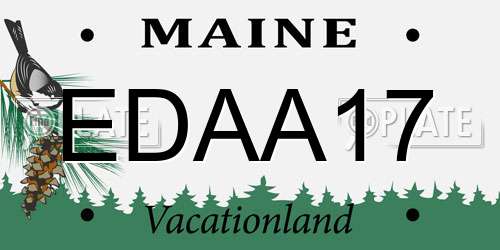 EDAA17 Maine License Plate