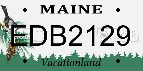 EDB2129 Maine License Plate