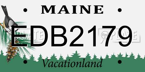 EDB2179 Maine License Plate