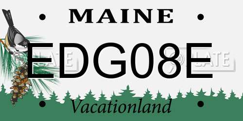 EDG08E Maine License Plate