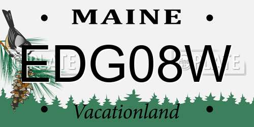 EDG08W Maine License Plate