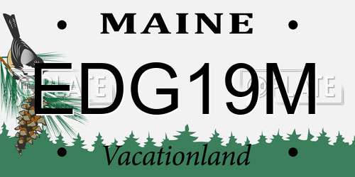 EDG19M Maine License Plate