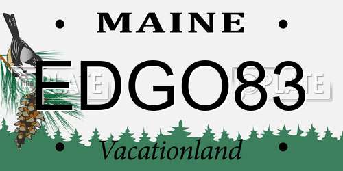 EDGO83 Maine License Plate