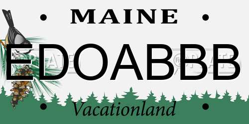 EDOABBB Maine License Plate