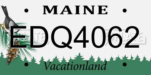 EDQ4062 Maine License Plate