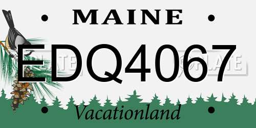 EDQ4067 Maine License Plate