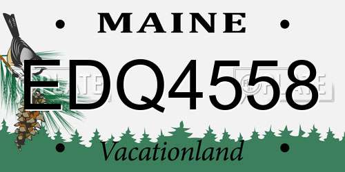 EDQ4558 Maine License Plate