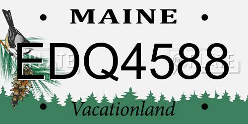 EDQ4588 Maine License Plate