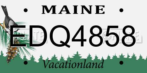 EDQ4858 Maine License Plate