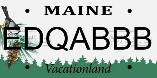 EDQABBB Maine License Plate