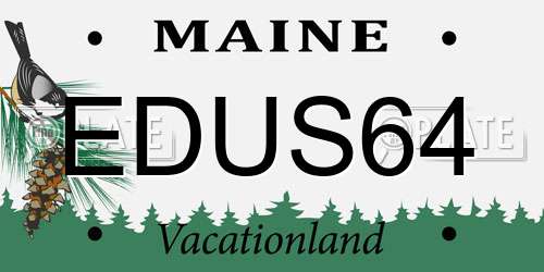 EDUS64 Maine License Plate