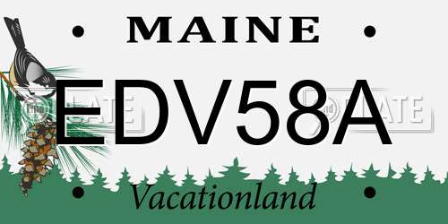 EDV58A Maine License Plate