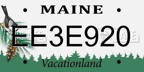 EE3E920 Maine License Plate